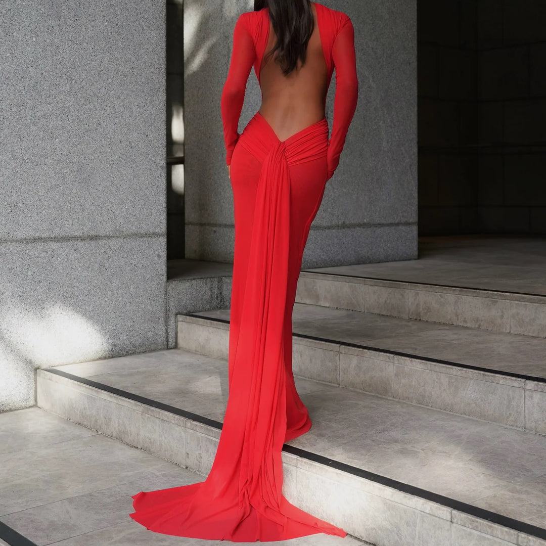 EFFIE KATS Womens Monaco Gown - Red, WOMENS DRESSES, EFFIE KATS, Elwood 101