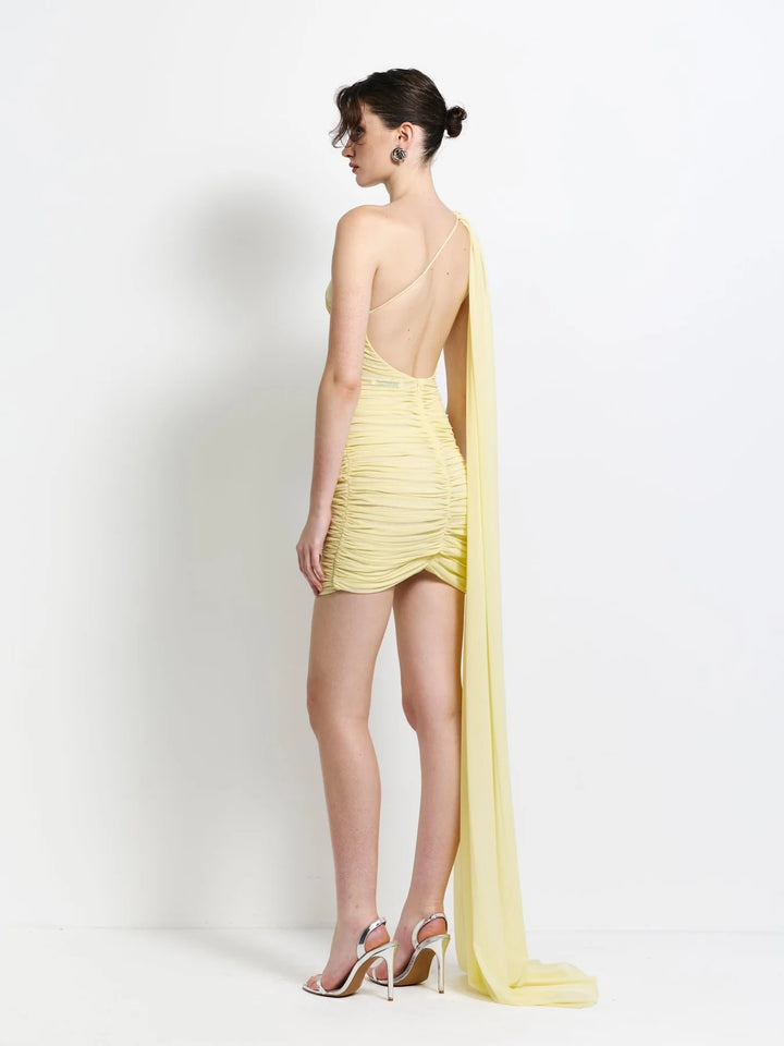 EFFIE KATS Womens Sabine Mini Dress in Lemon