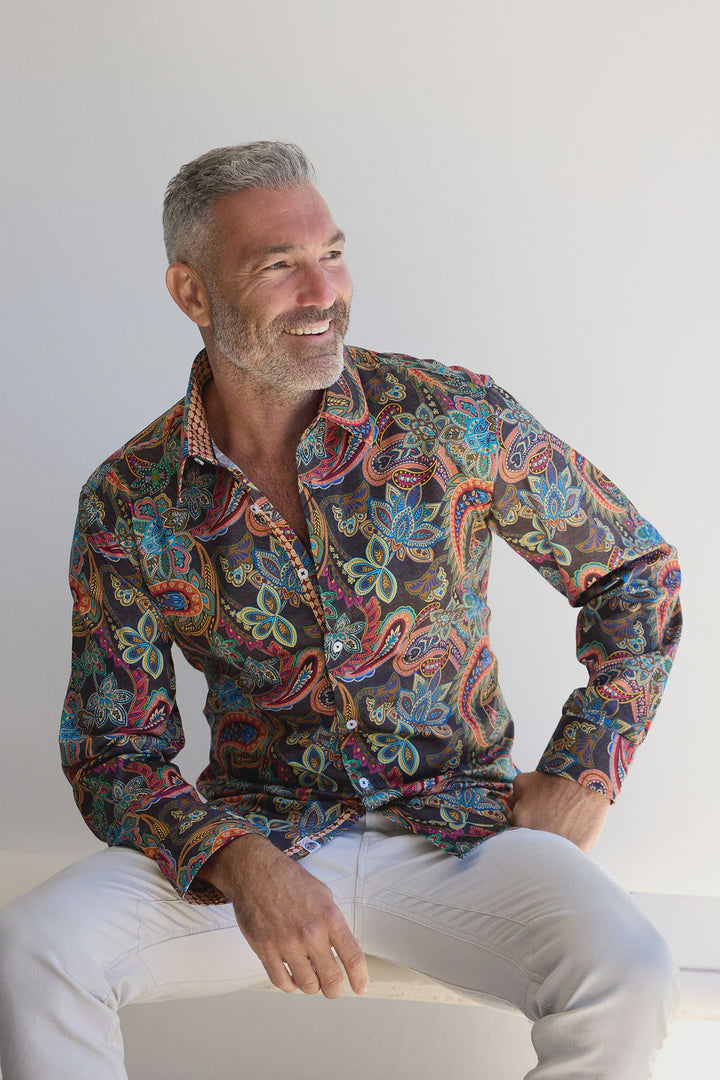 ENGLISH LAUNDRY Mens Burnley Long Sleeve Shirt in Black, MENS SHIRTS, ENGLISH LAUNDRY, Elwood 101