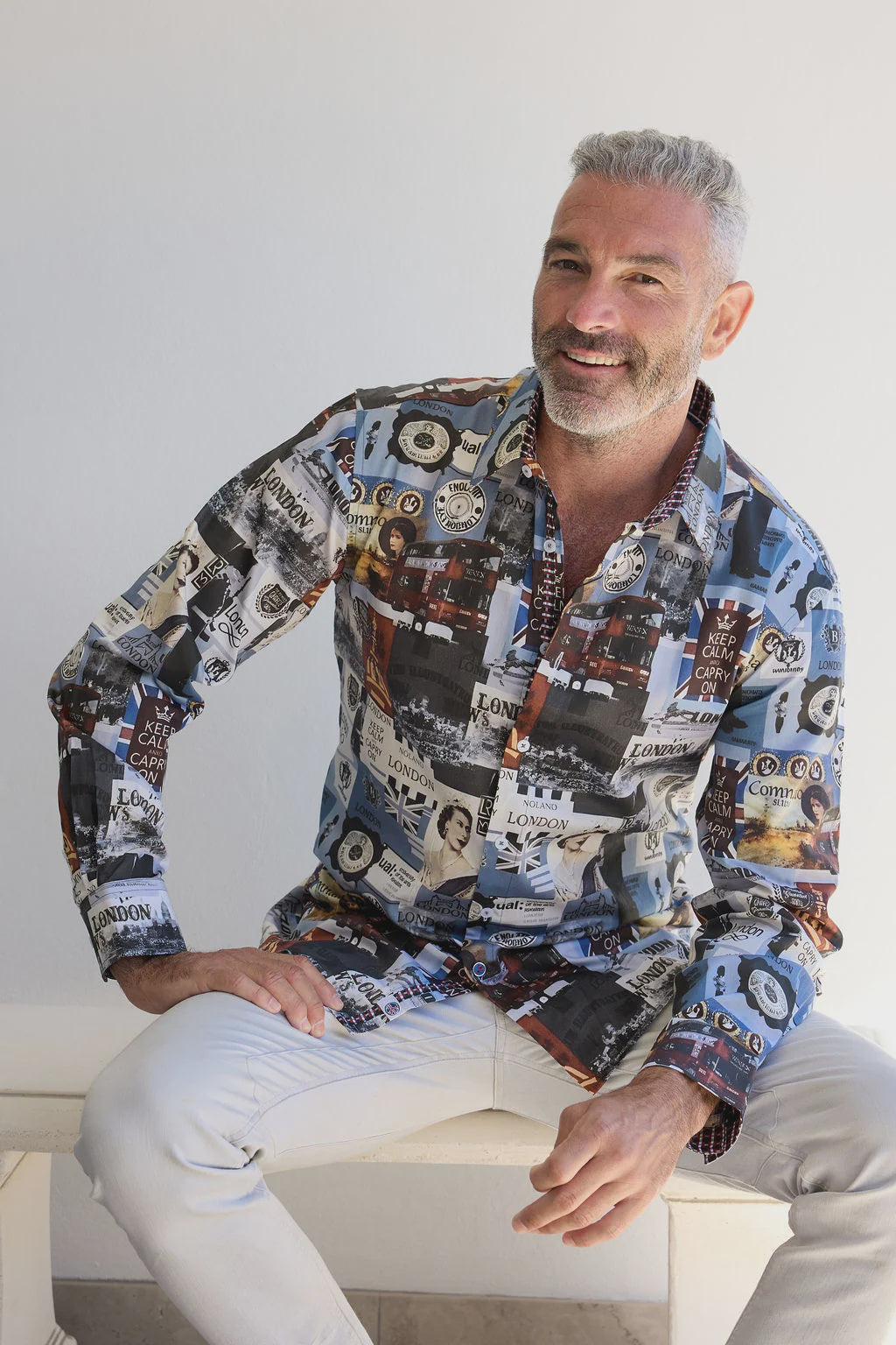 ENGLISH LAUNDRY Mens London Long Sleeve Shirt in Shadow, MENS SHIRTS, ENGLISH LAUNDRY, Elwood 101