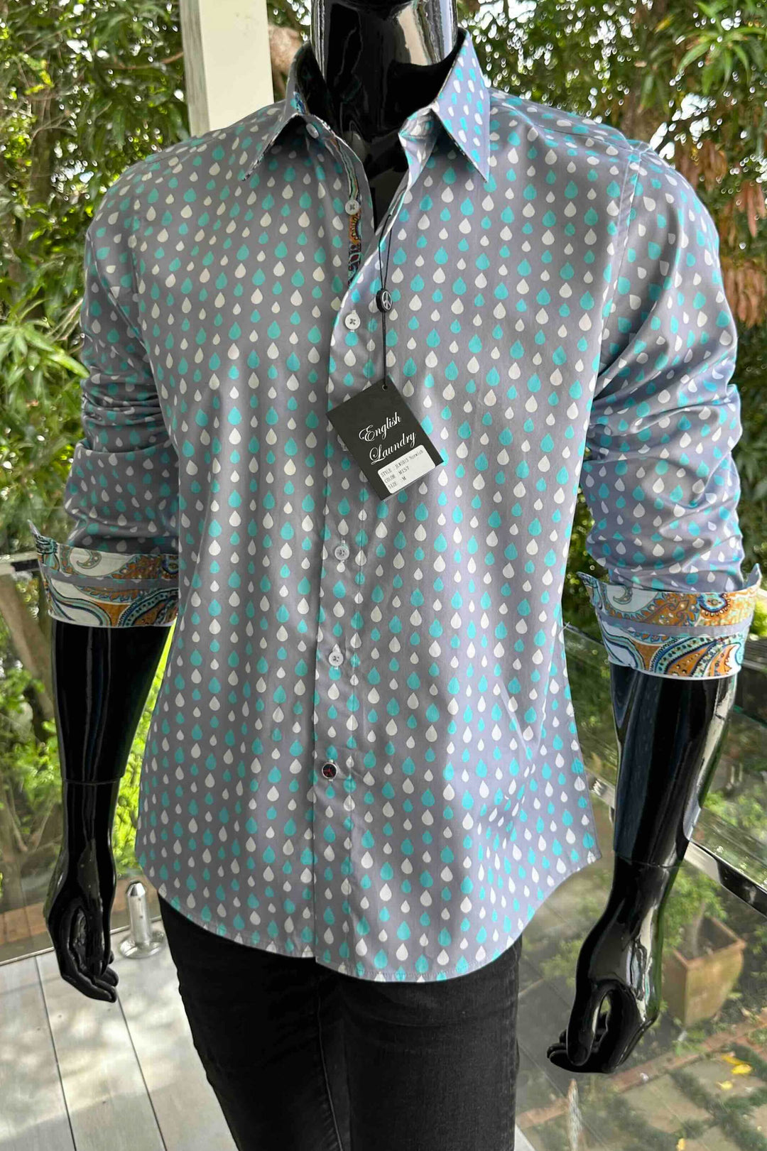 ENGLISH LAUNDRY Mens Norwich Long Sleeve Shirt in Mist, MENS SHIRTS, ENGLISH LAUNDRY, Elwood 101