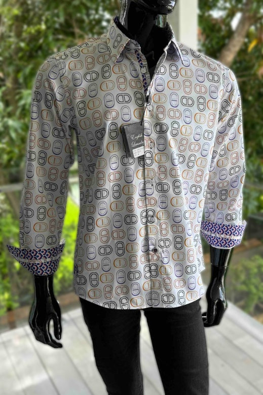 ENGLISH LAUNDRY Mens Oxford Long Sleeve Shirt in White, MENS SHIRTS, ENGLISH LAUNDRY, Elwood 101