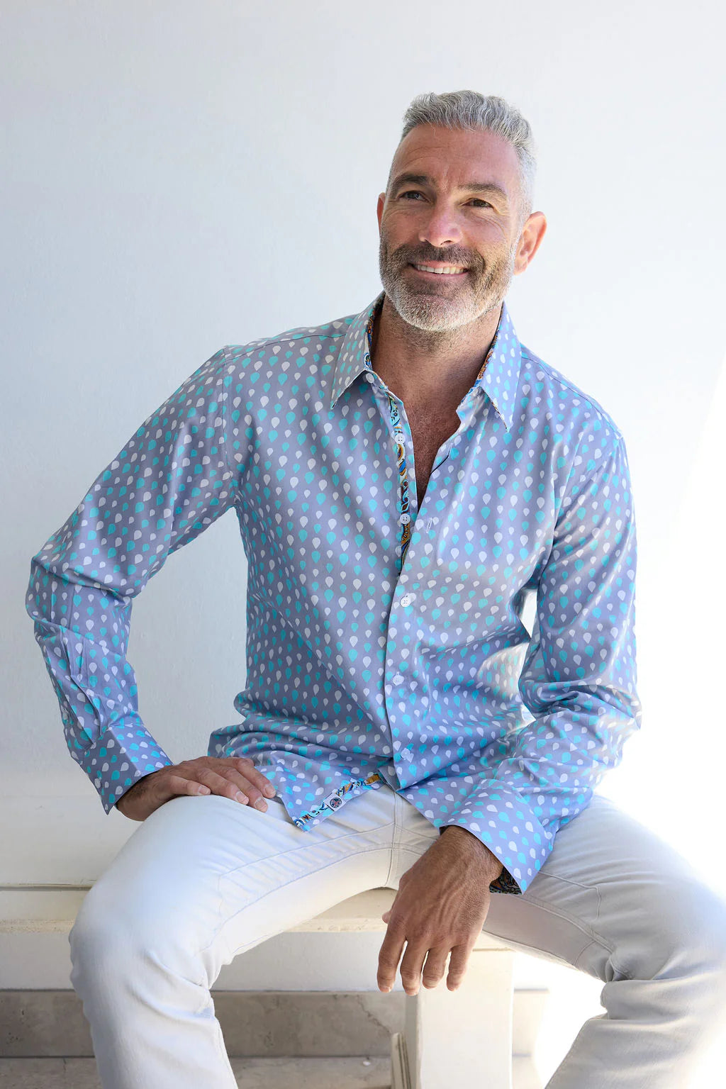 ENGLISH LAUNDRY Mens Norwich Long Sleeve Shirt in Mist, MENS SHIRTS, ENGLISH LAUNDRY, Elwood 101