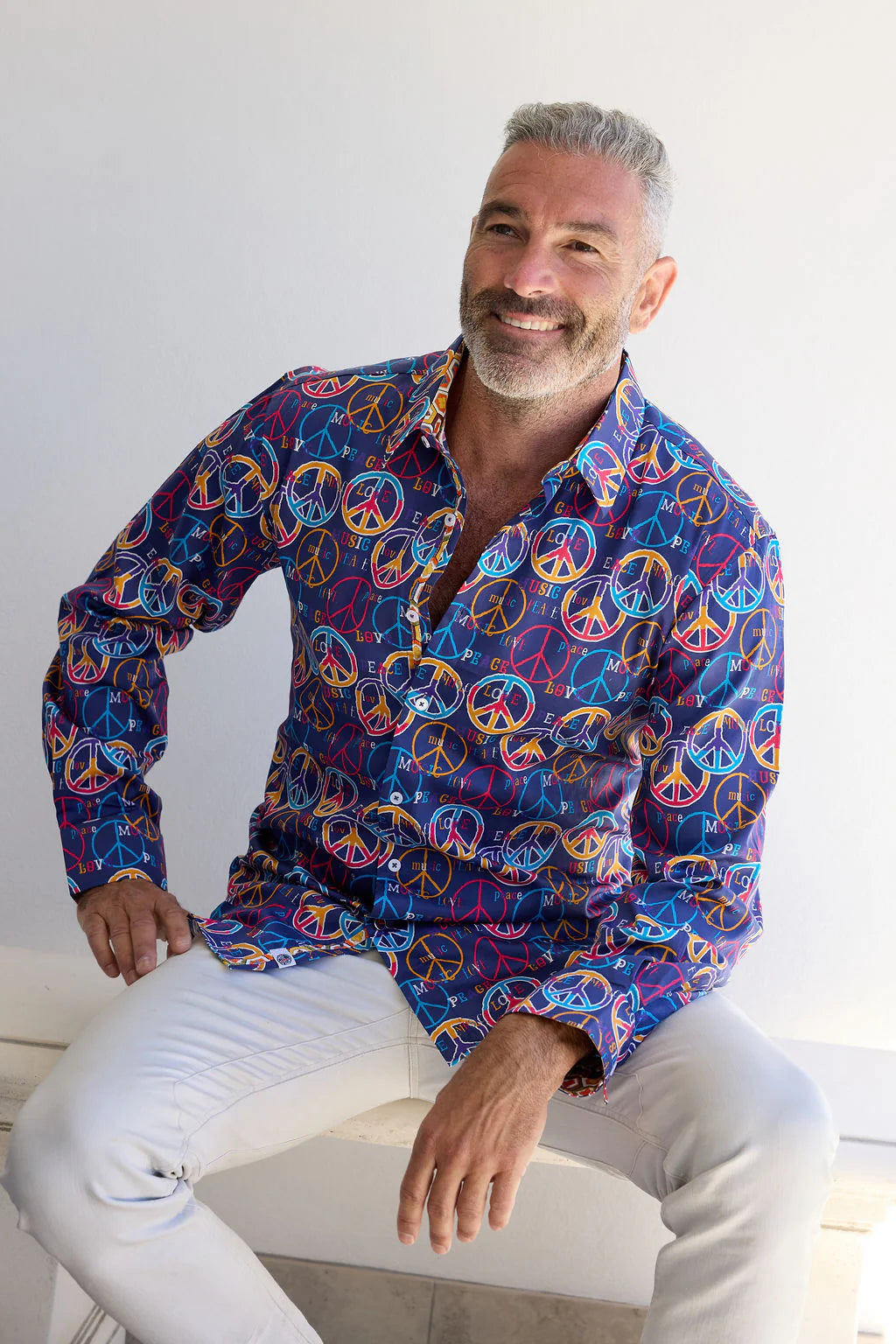 English Laundry Wembly Shirt Peace Print | Retro Men’s Shirt