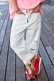 HAMMILL & CO Womens Distressed White Carpenter Jean - White, WOMENS DENIM, CAT HAMMILL, Elwood 101