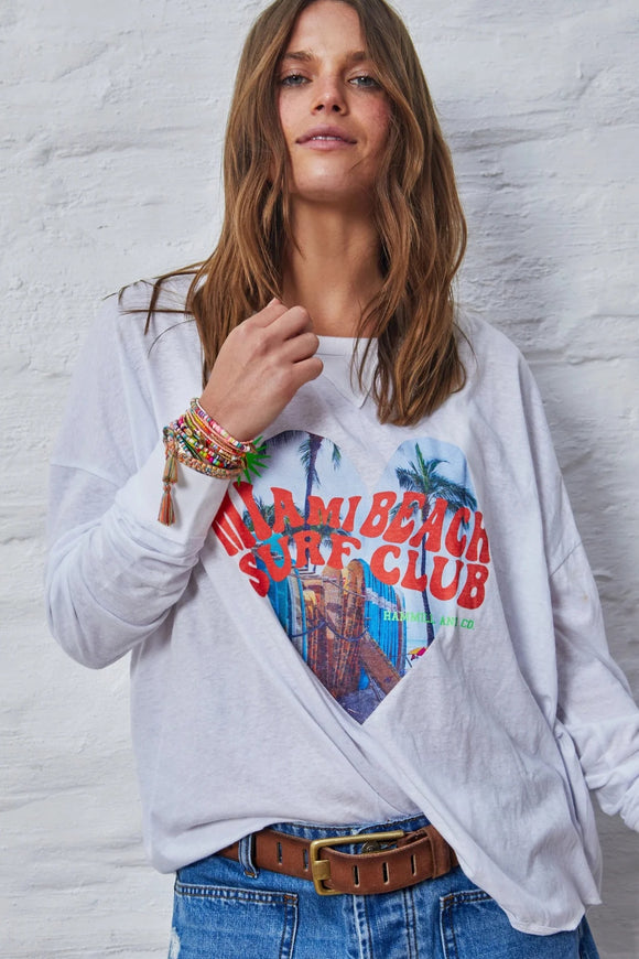 HAMMILL & CO Womens Miami Long Sleeve Tee - White, WOMENS TEES & TANKS, CAT HAMMILL, Elwood 101