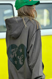 HAMMILL & CO Womens My Boyfriends Oversized Hoodie - Dark Grey