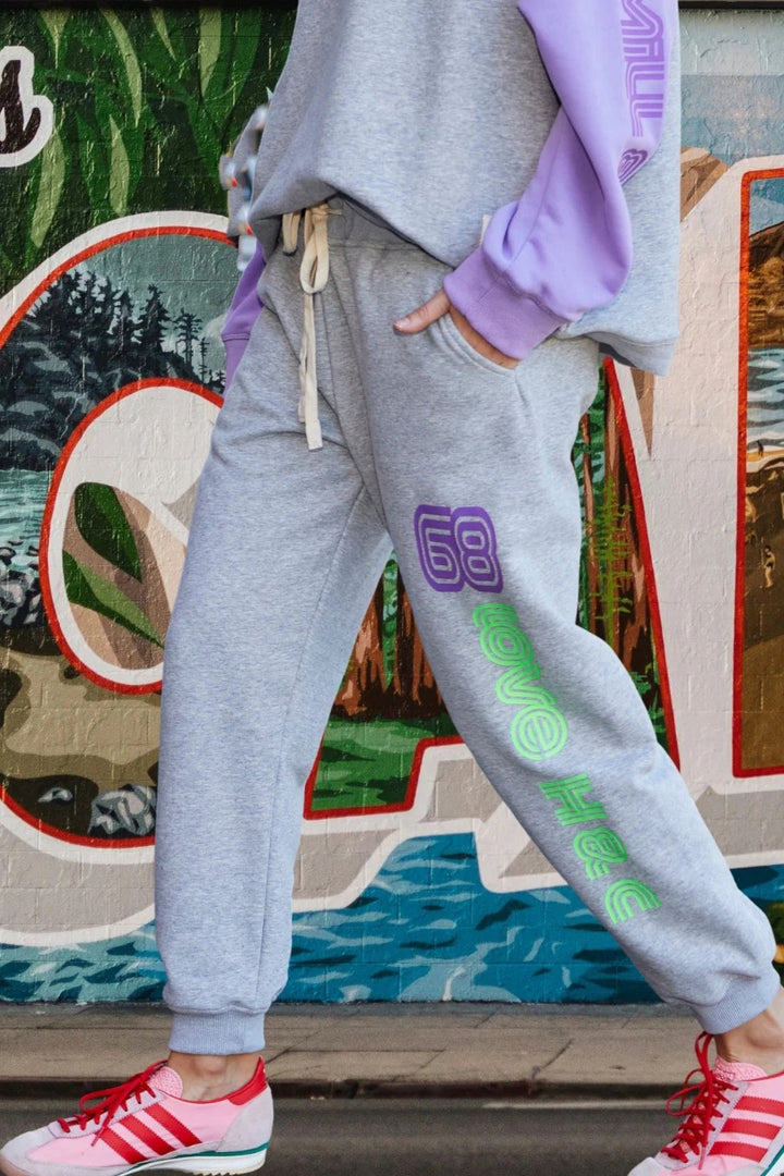 HAMMILL & CO Womens Retro Grey Marle Track Pant