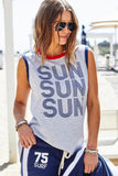 HAMMILL & CO Womens Sun Summer Tank - Grey Marle / Navy, WOMENS TEES & TANKS, CAT HAMMILL, Elwood 101