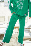 HAMMILL & CO Womens Sun Towelling Pant - Green, WOMENS TRACK PANTS, CAT HAMMILL, Elwood 101