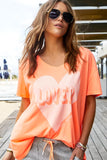 HAMMILL & CO Womens Vintage Wash Lover Heart Tee - Orange, WOMENS TEES & TANKS, CAT HAMMILL, Elwood 101