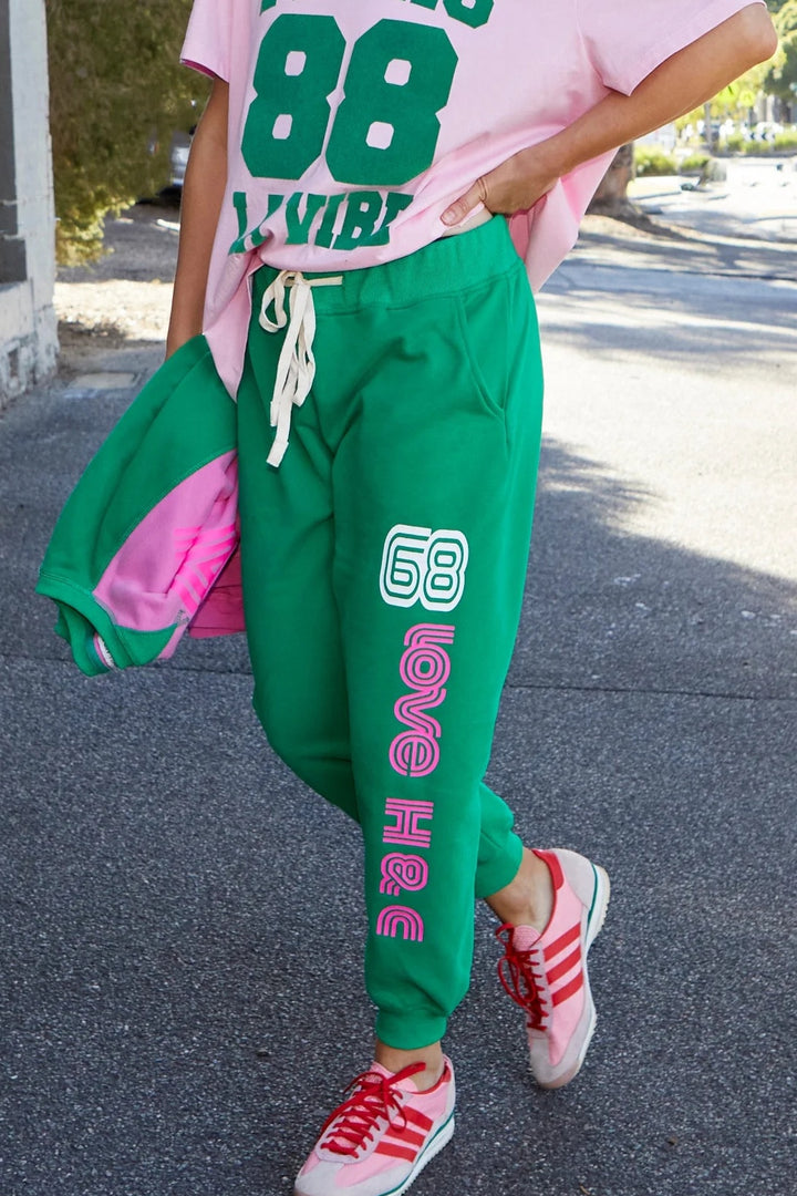 HAMMILL & CO Womens Retro Green Track Pant