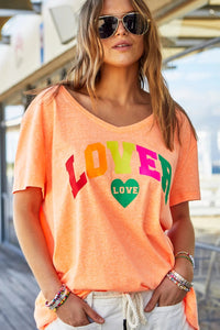 HAMMILL & CO Womens  V- Neck Lover Tee - Orange Marle, General, CAT HAMMILL, Elwood 101