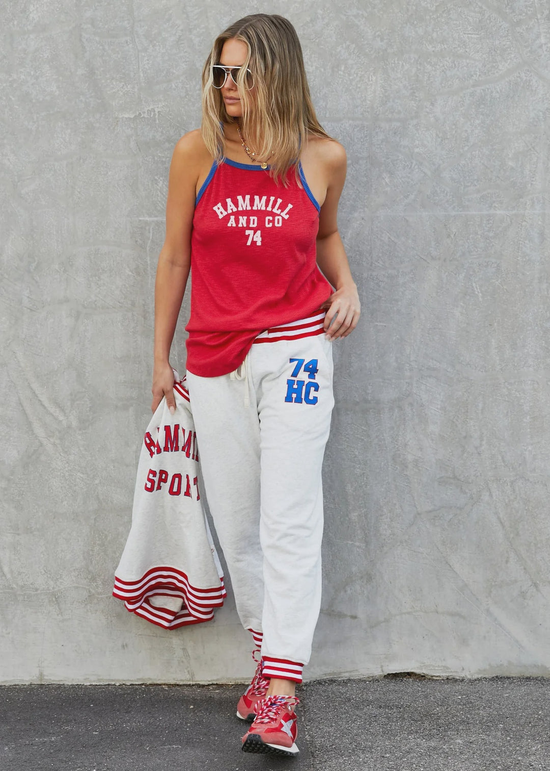 HAMMILL & CO Womens 74 Hammill Sport Rib Tank in Red, WOMENS TEES & TANKS, CAT HAMMILL, Elwood 101