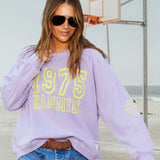 HAMMILL & CO Womens 1975 Hammill & Co Logo Vintage Wash Sweat - Washed Mauve