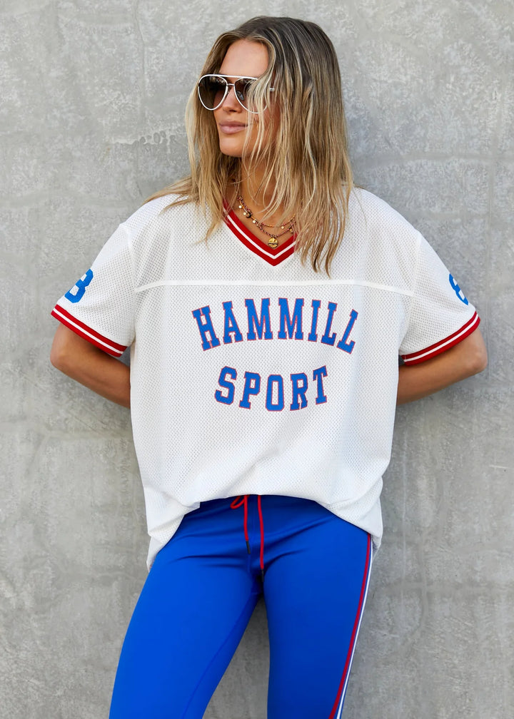 HAMMILL & CO Womens 74 Hammill Sport Mesh Tee in White, WOMENS TEES & TANKS, CAT HAMMILL, Elwood 101