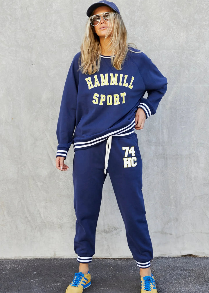 HAMMILL & CO Womens 74 Hammill Sport Track Pants in Navy, WOMENS TRACK PANTS, CAT HAMMILL, Elwood 101