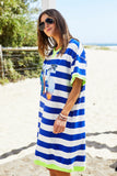 HAMMILL & CO Womens Beach Stripe Sweat Dress - Royal & White, WOMENS DRESSES, CAT HAMMILL, Elwood 101