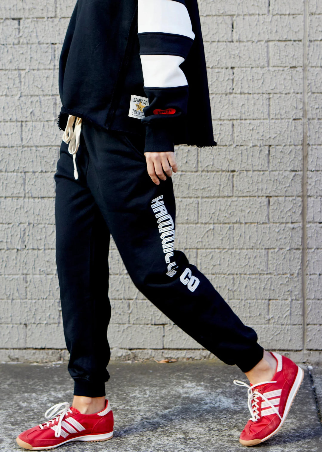 HAMMILL & CO Womens Black Logo Track Pants - Black, WOMENS TRACK PANTS, CAT HAMMILL, Elwood 101