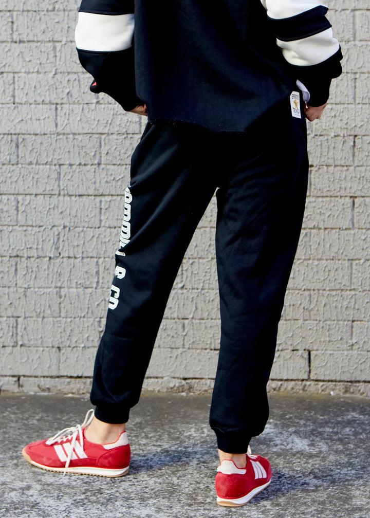 HAMMILL & CO Womens Black Logo Track Pants - Black, WOMENS TRACK PANTS, CAT HAMMILL, Elwood 101