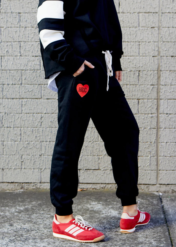 HAMMILL & CO Womens Black Logo Track Pants - Black, WOMENS TRACK PANTS, CAT HAMMILL, Elwood 101