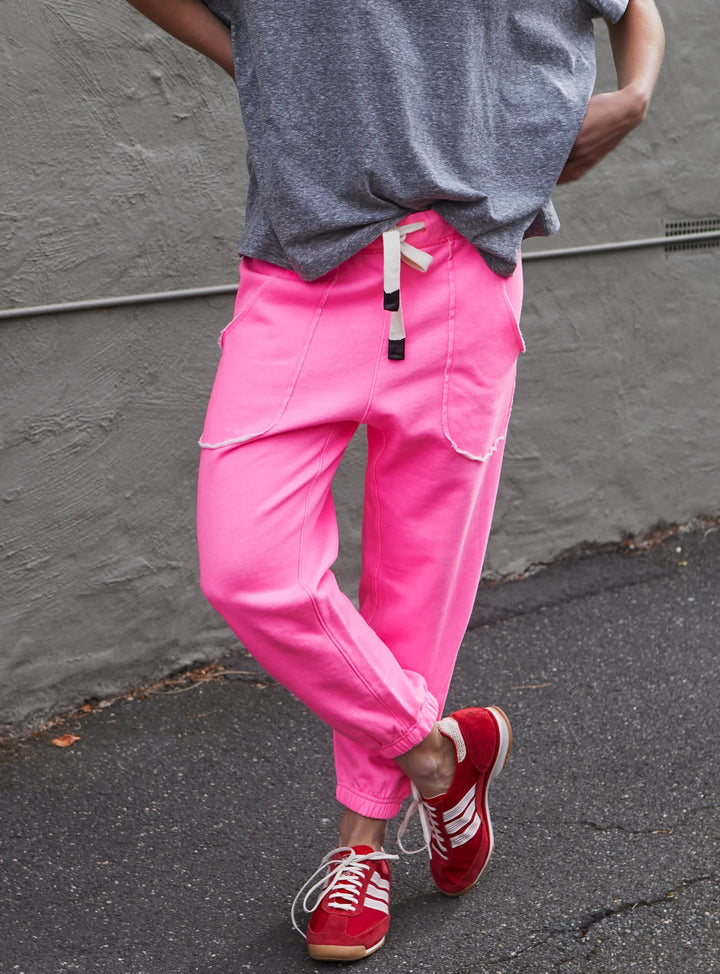 HAMMILL & CO Womens Capri Hot Pink Track Pant