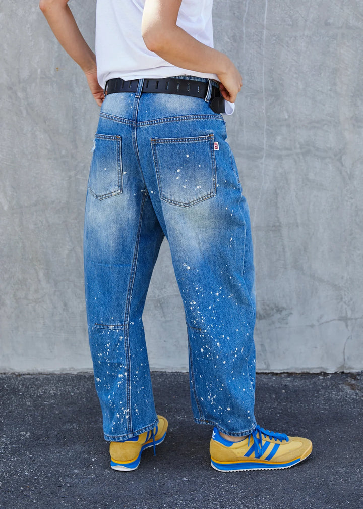 HAMMILL & CO Womens Carpenter Jean Ripped & Distressed in Stonewash Denim, WOMENS DENIM, CAT HAMMILL, Elwood 101