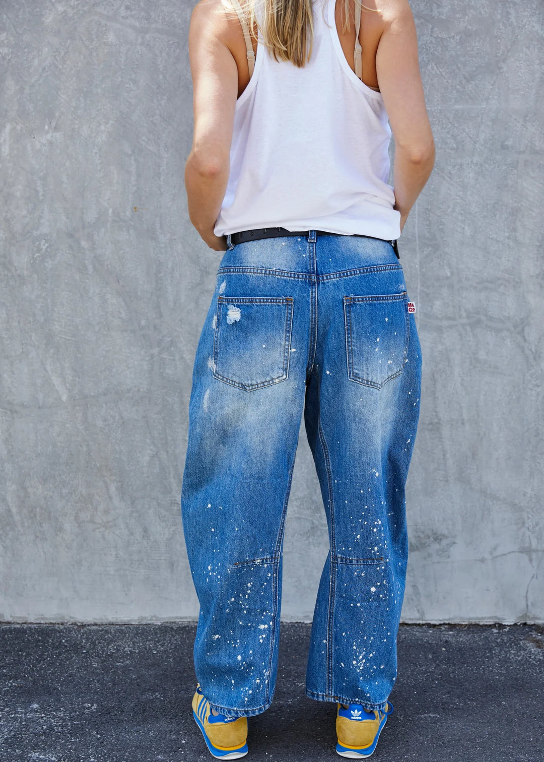 HAMMILL & CO Womens Carpenter Jean Ripped & Distressed in Stonewash Denim, WOMENS DENIM, CAT HAMMILL, Elwood 101