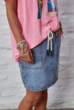 HAMMILL & CO Womens Denim Skirt with Elastic Waist & Drawcord - Stonewash Denim, WOMENS SKIRTS, CAT HAMMILL, Elwood 101