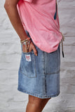 HAMMILL & CO Womens Denim Skirt with Elastic Waist & Drawcord - Stonewash Denim, WOMENS SKIRTS, CAT HAMMILL, Elwood 101