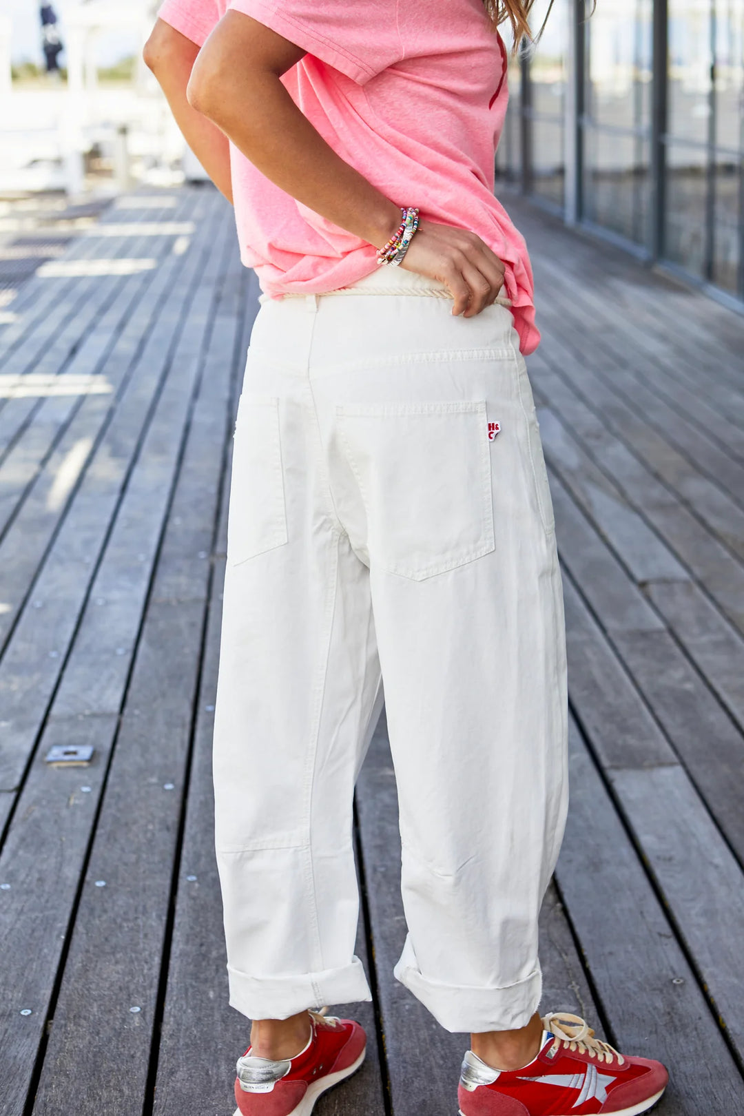 HAMMILL & CO Womens Distressed White Carpenter Jean - White, WOMENS DENIM, CAT HAMMILL, Elwood 101