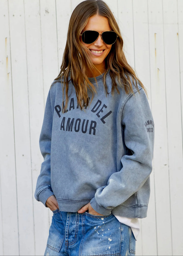 HAMMILL & CO Womens Faded Grey Playa Del Amour Sweat, WOMENS KNITS & SWEATERS, CAT HAMMILL, Elwood 101
