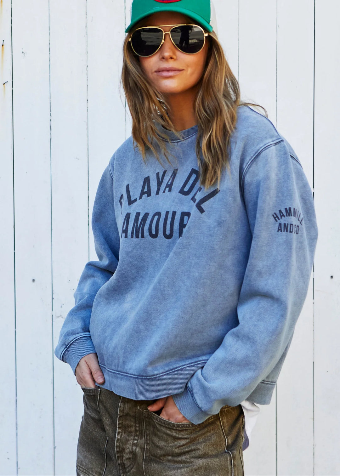 HAMMILL & CO Womens Faded Grey Playa Del Amour Sweat, WOMENS KNITS & SWEATERS, CAT HAMMILL, Elwood 101