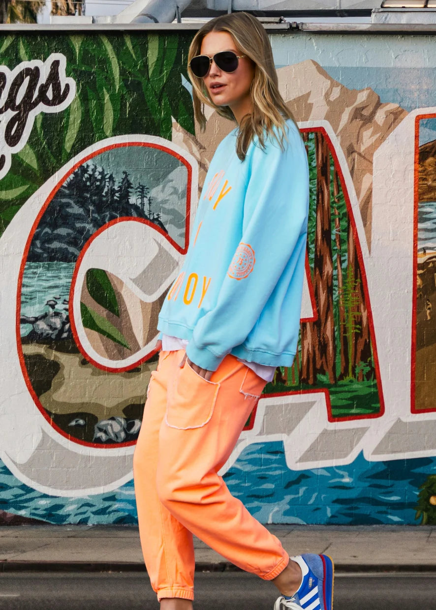 HAMMILL & CO Womens Howdy Cowboy Aqua Sweat