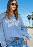 HAMMILL & CO Womens Hammill & Co Logo Vintage Wash Sweat - Washed Navy