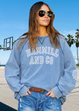 HAMMILL & CO Womens Hammill & Co Logo Vintage Wash Sweat - Washed Navy