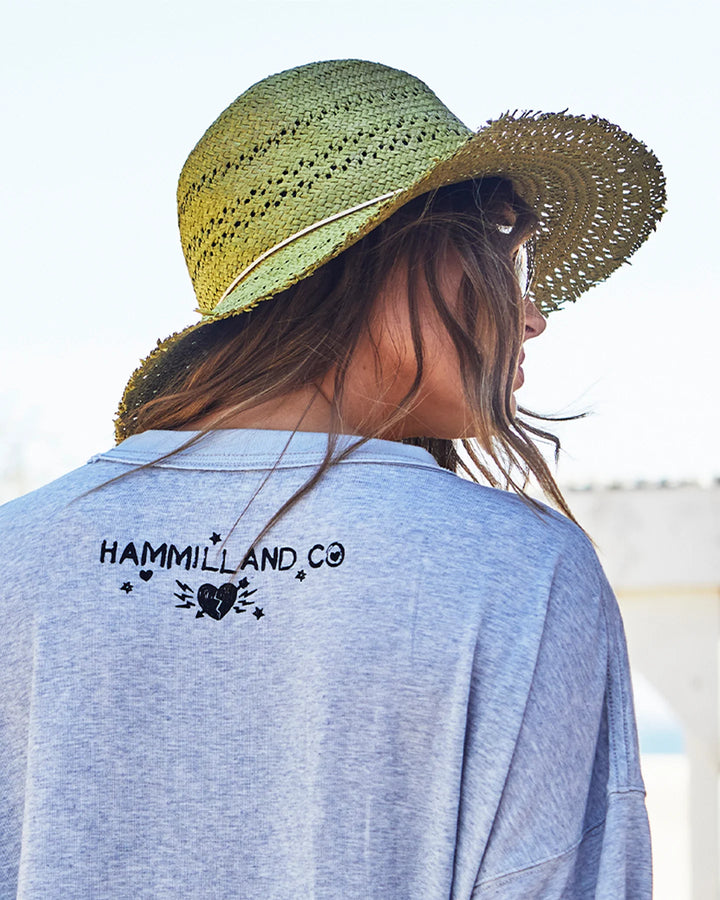 HAMMILL & CO Womens Mexican Fiesta Oversized Tee - Light Grey Marle, WOMENS TEES & TANKS, CAT HAMMILL, Elwood 101