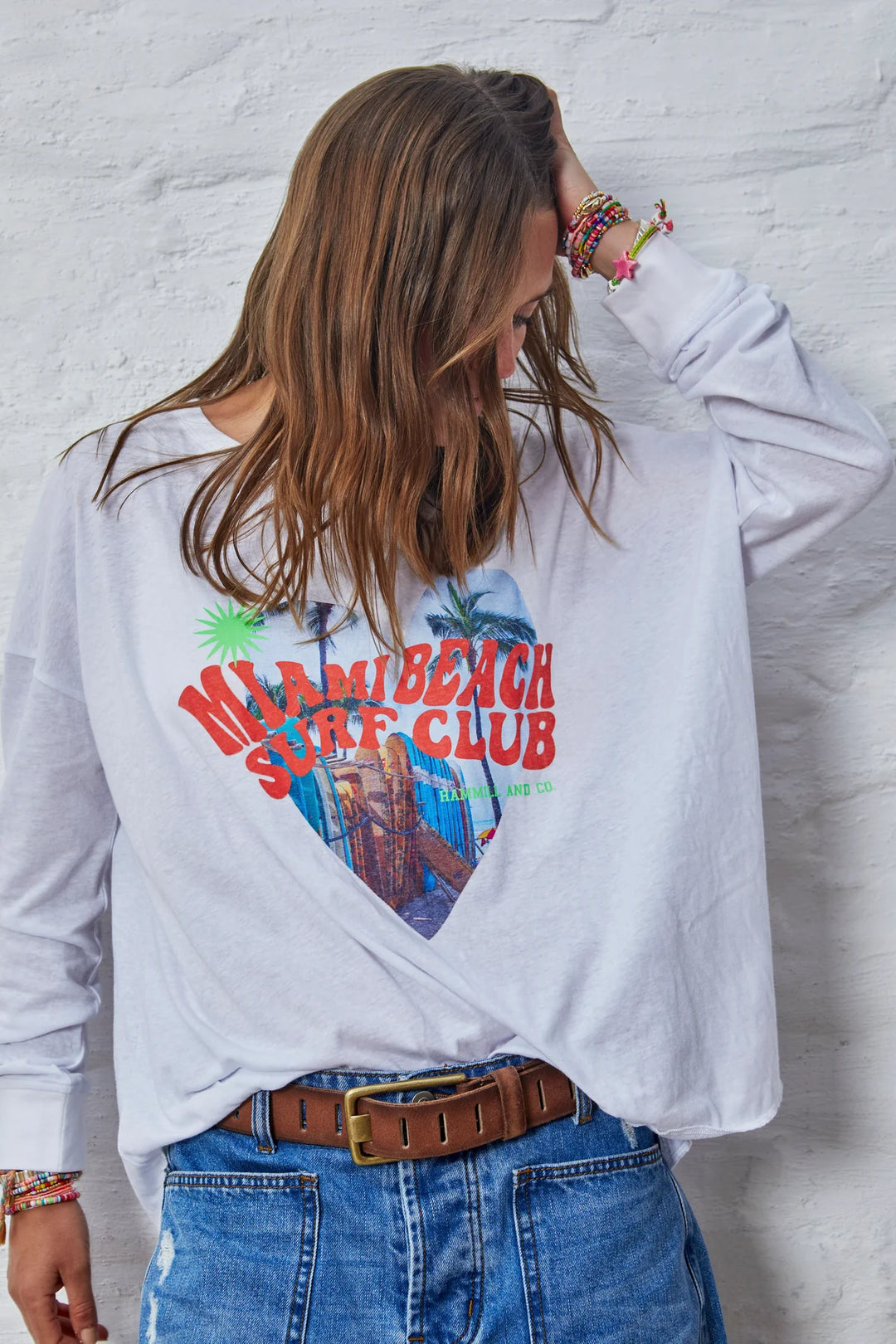 HAMMILL & CO Womens Miami Long Sleeve Tee - White, WOMENS TEES & TANKS, CAT HAMMILL, Elwood 101