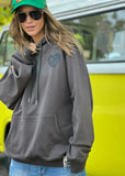 HAMMILL & CO Womens My Boyfriends Oversized Hoodie - Dark Grey