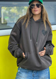 HAMMILL & CO Womens My Boyfriends Oversized Hoodie - Dark Grey