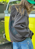 HAMMILL & CO Womens My Boyfriends Oversized Hoodie - Dark Grey