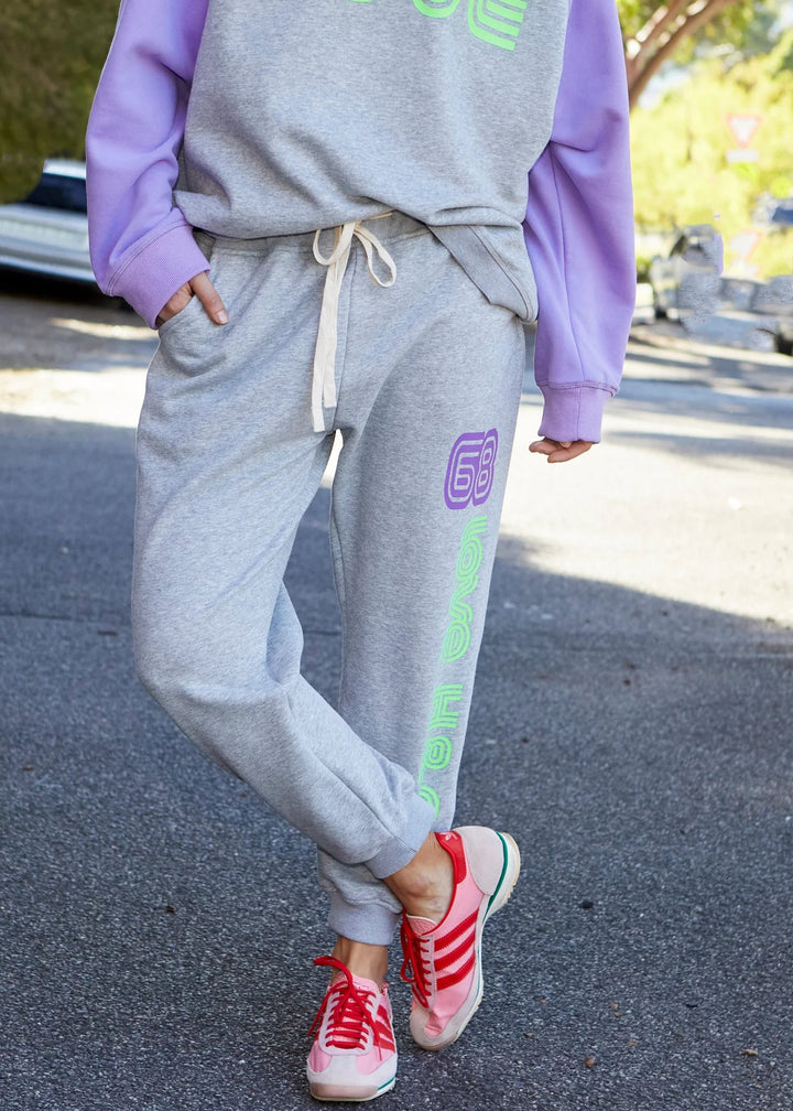 HAMMILL & CO Womens Retro Grey Marle Track Pant