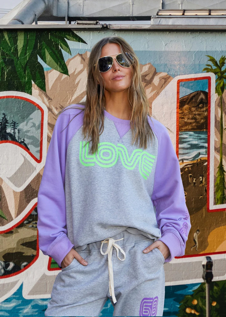 HAMMILL & CO Womens Retro Love Mauve/Grey Sweat