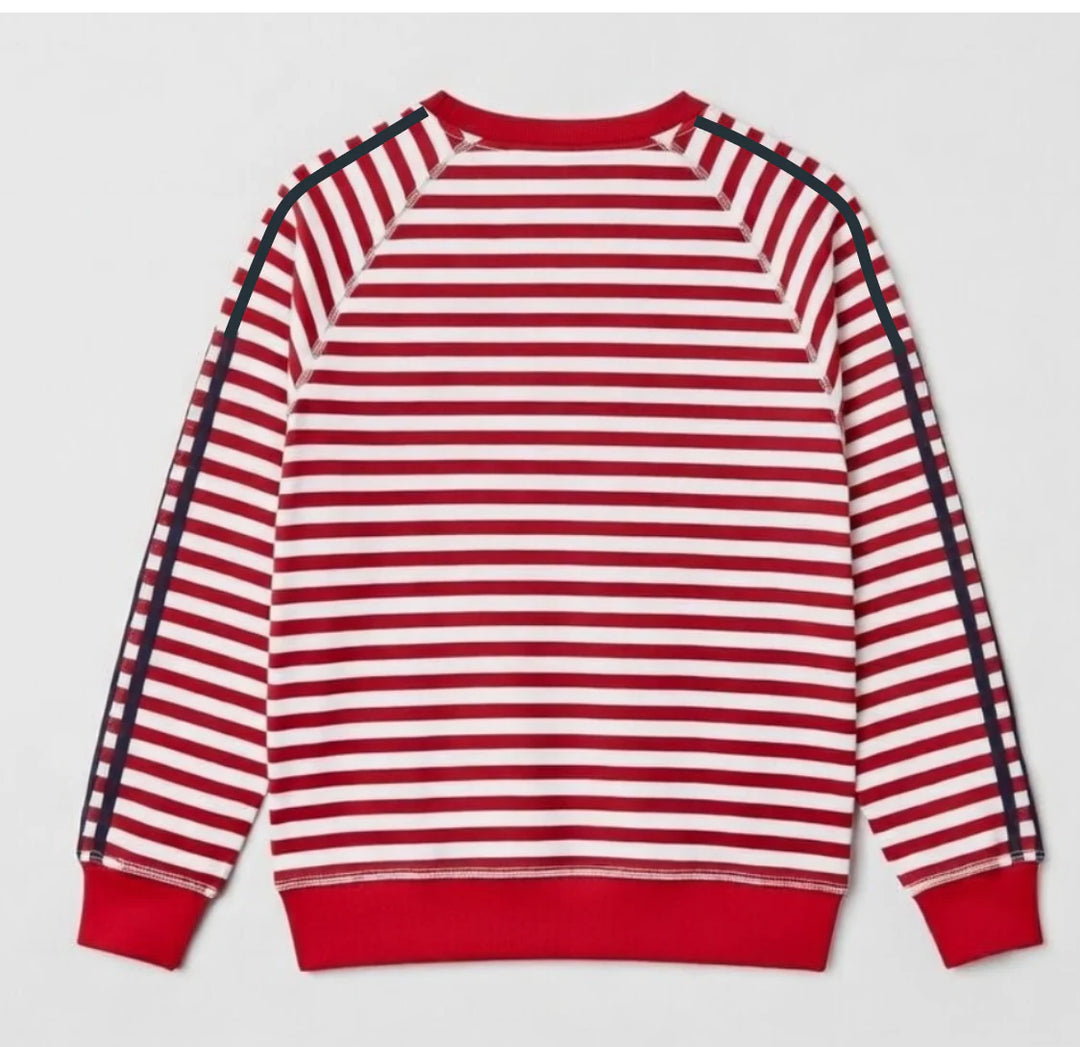 HAMMILL & CO Womens Retro Love Stripe Sweat in Red / White, WOMENS KNITS & SWEATERS, CAT HAMMILL, Elwood 101