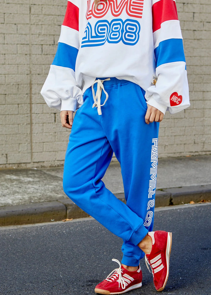 HAMMILL & CO Womens Royal Blue Love Track Pant, WOMENS TRACK PANTS, CAT HAMMILL, Elwood 101