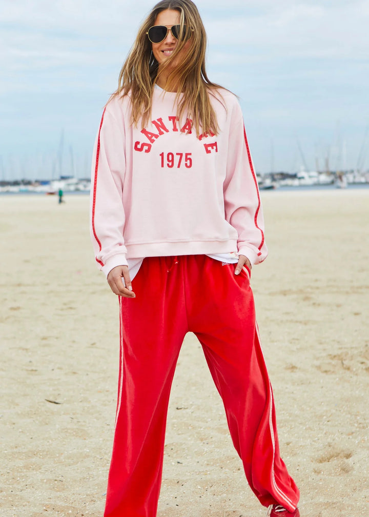 HAMMILL & CO Womens Santa Fe 1975 Urban Velour Sweat in Pink