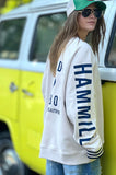 HAMMILL & CO Womens Ski Oversized Stripe Cuff Sweat - Natural & Navy, WOMENS KNITS & SWEATERS, CAT HAMMILL, Elwood 101