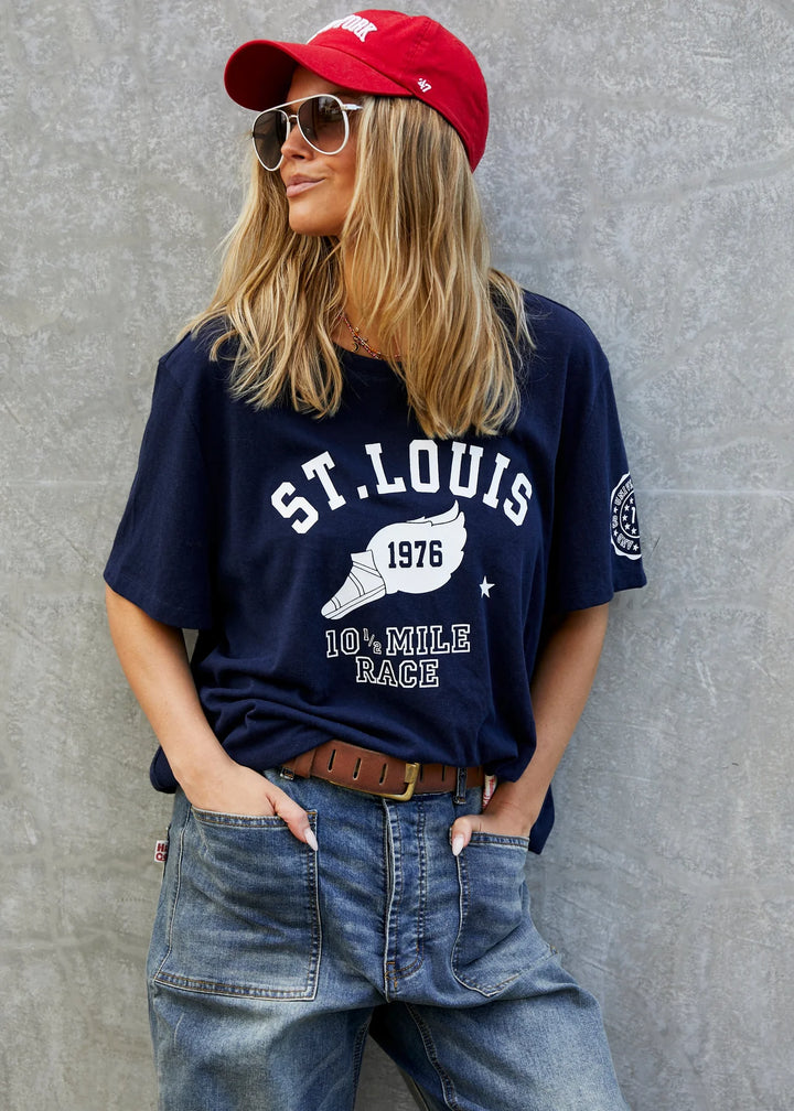 HAMMILL & CO Womens St Louis Tee in Navy, WOMENS TEES & TANKS, CAT HAMMILL, Elwood 101