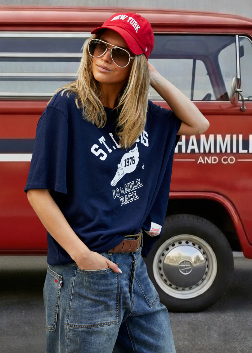 HAMMILL & CO Womens St Louis Tee in Navy, WOMENS TEES & TANKS, CAT HAMMILL, Elwood 101