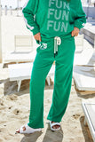 HAMMILL & CO Womens Sun Towelling Pant - Green, WOMENS TRACK PANTS, CAT HAMMILL, Elwood 101